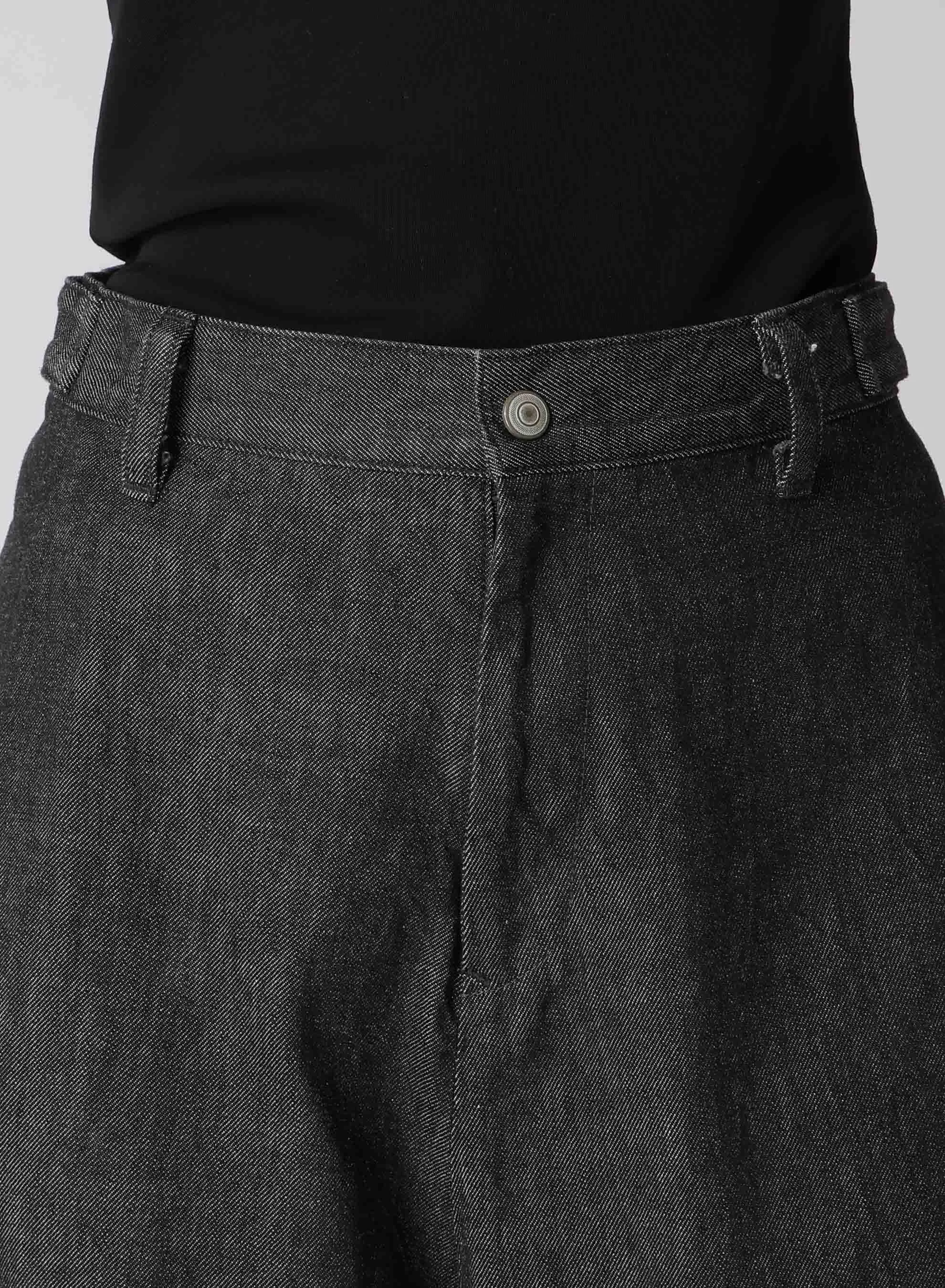 10OZ UNEVEN YARN DENIM CROPPED WIDE PANTS