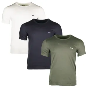 3-Pack T-Shirts, Black/White/Khaki