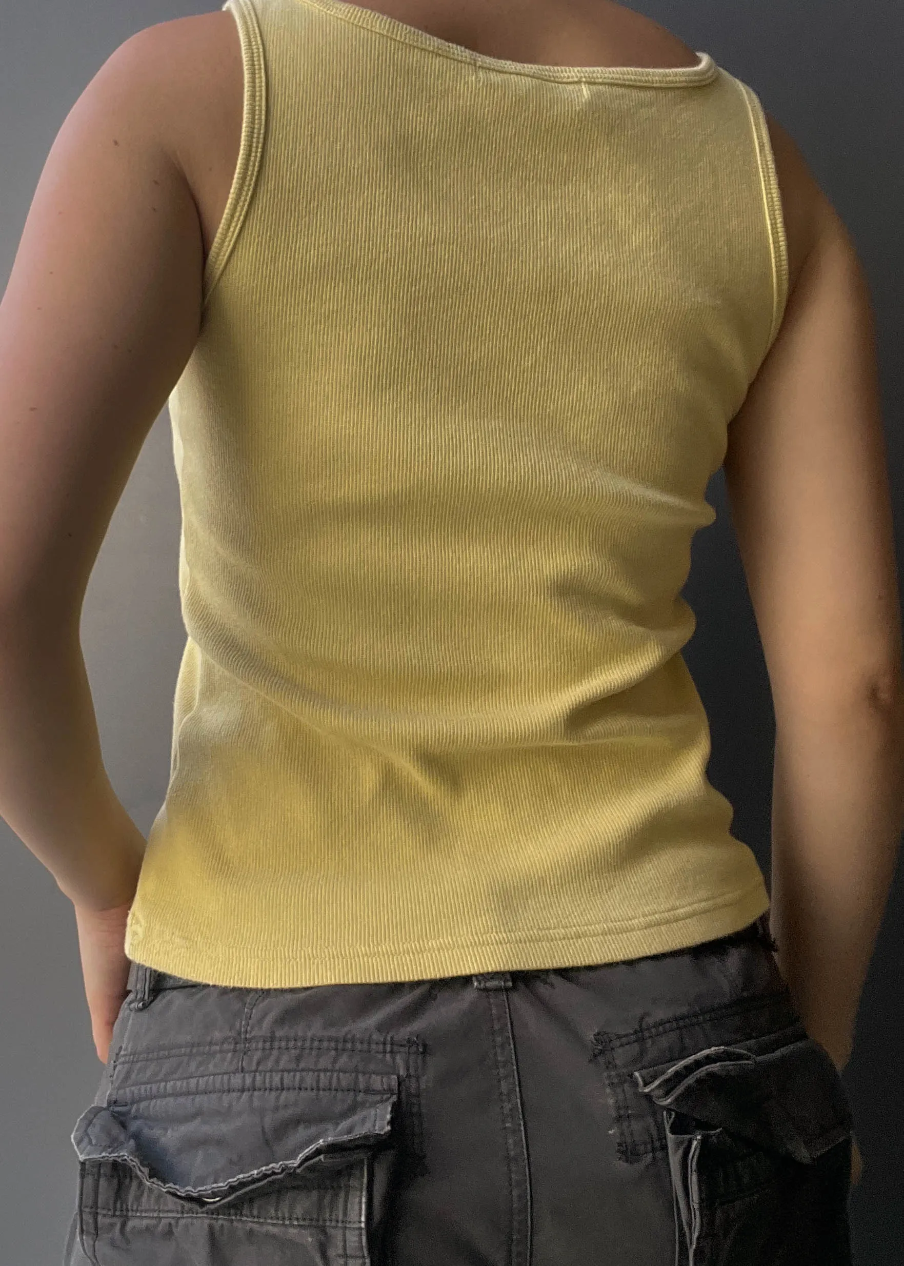 90's Stretchy Yellow Tank (S-S/M)