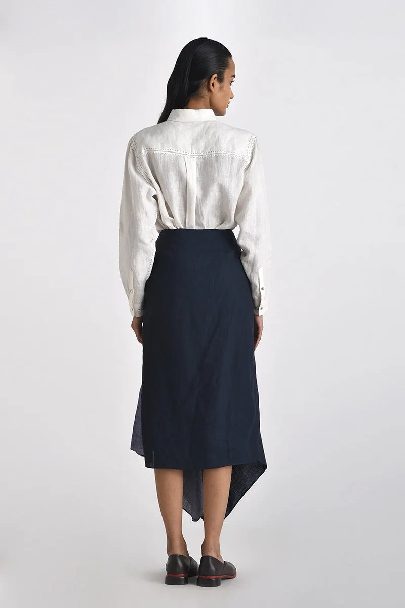 AGIOI EMBROIDERED YOKE SHIRT