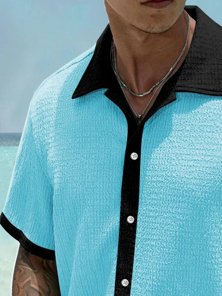 Alohadaddy Basic Solid Color Printed Shirt Plus Size Men's Shirt Big Tall