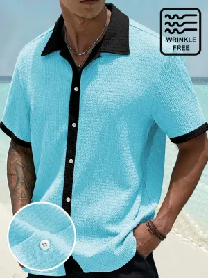 Alohadaddy Basic Solid Color Printed Shirt Plus Size Men's Shirt Big Tall