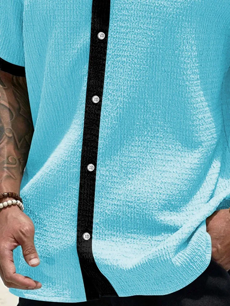 Alohadaddy Basic Solid Color Printed Shirt Plus Size Men's Shirt Big Tall