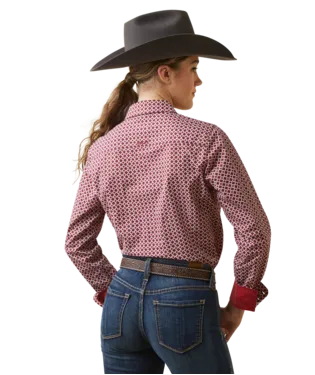 Ariat Ladies Red Kirby Stretch Fit Shirt-10046701