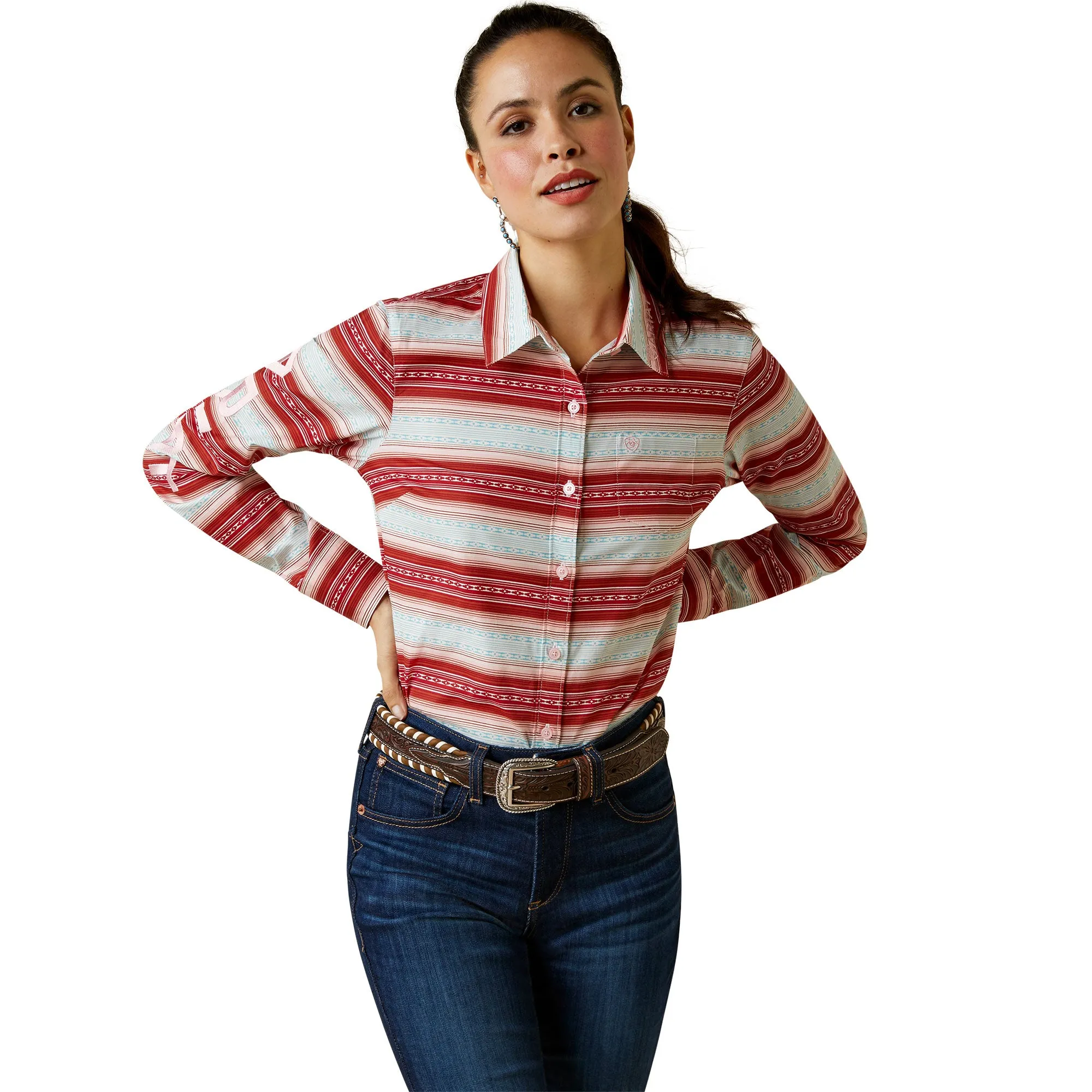 Ariat® Ladies Team Kirby Savannah Print Button Down Shirt 10044957