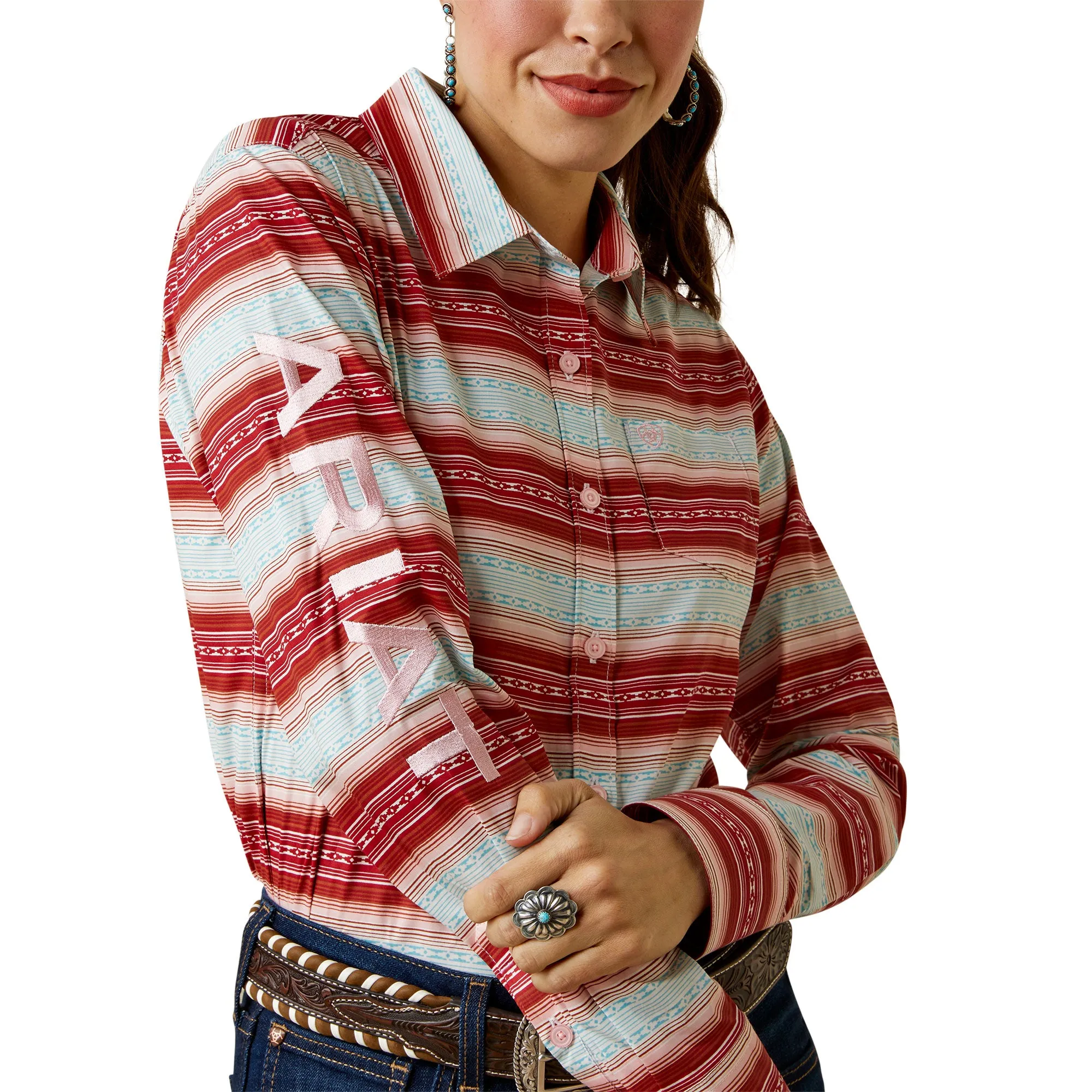 Ariat® Ladies Team Kirby Savannah Print Button Down Shirt 10044957