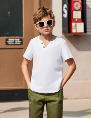 Arshiner Boy's Henley Shirt Soft Style T-Shirt with Multi Color