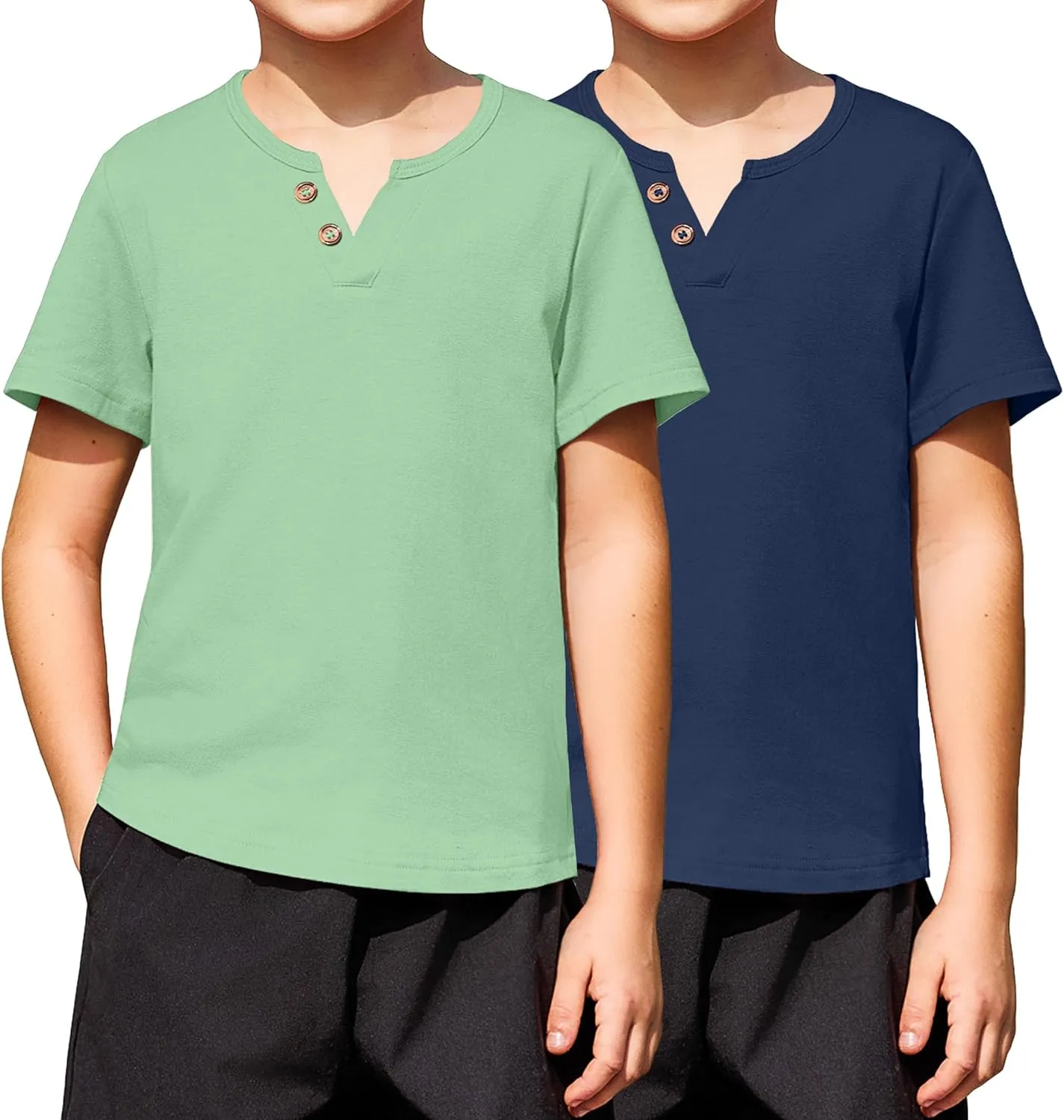 Arshiner Boy's Henley Shirt Soft Style T-Shirt with Multi Color