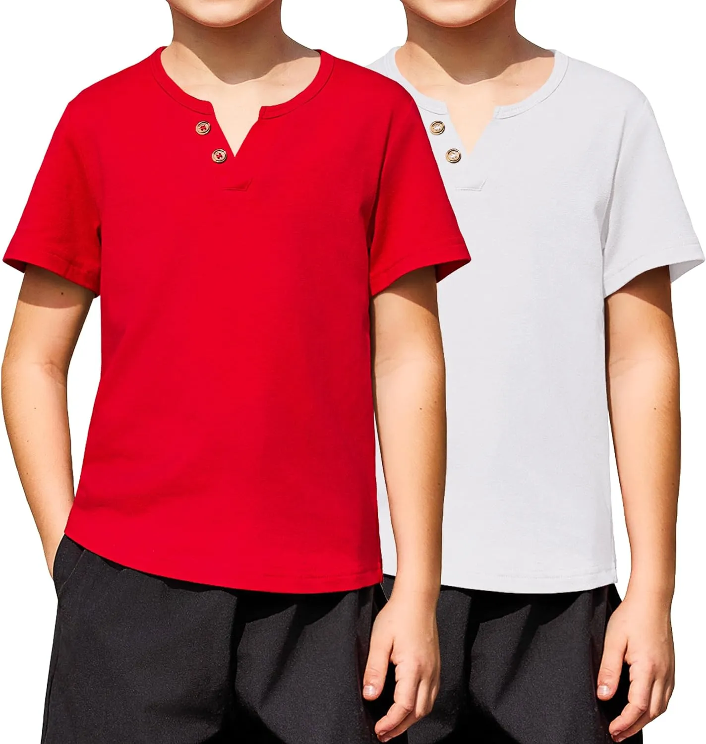 Arshiner Boy's Henley Shirt Soft Style T-Shirt with Multi Color