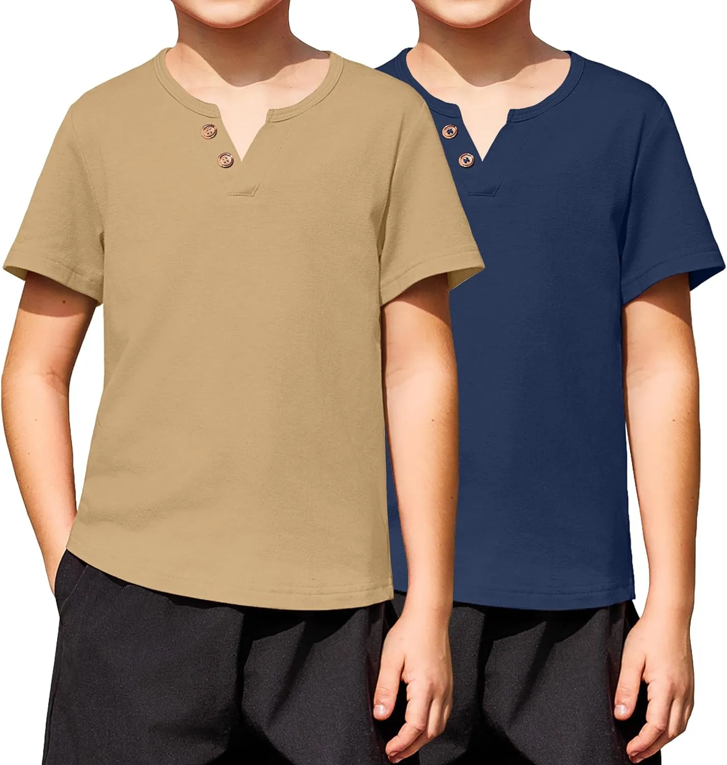 Arshiner Boy's Henley Shirt Soft Style T-Shirt with Multi Color