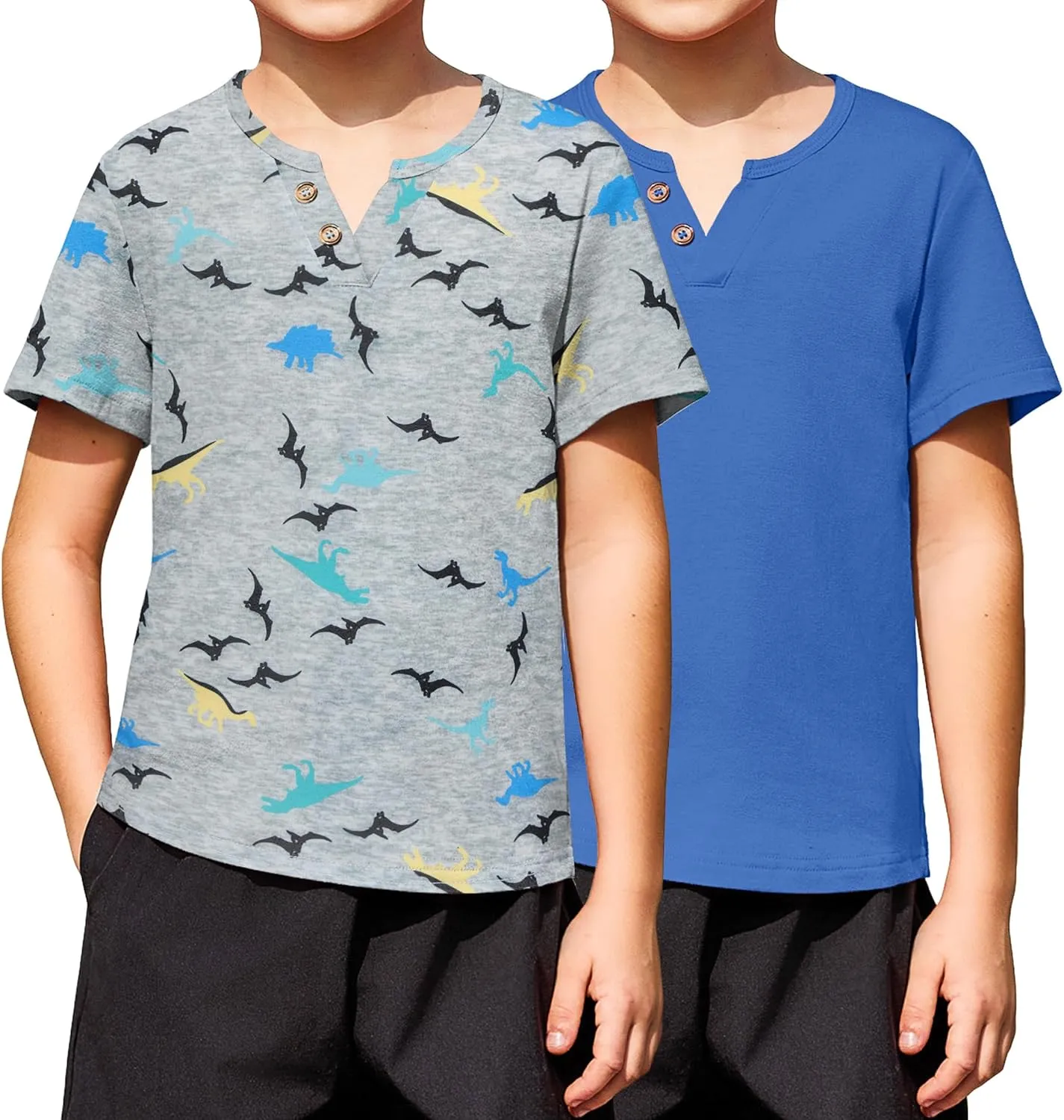 Arshiner Boy's Henley Shirt Soft Style T-Shirt with Multi Color