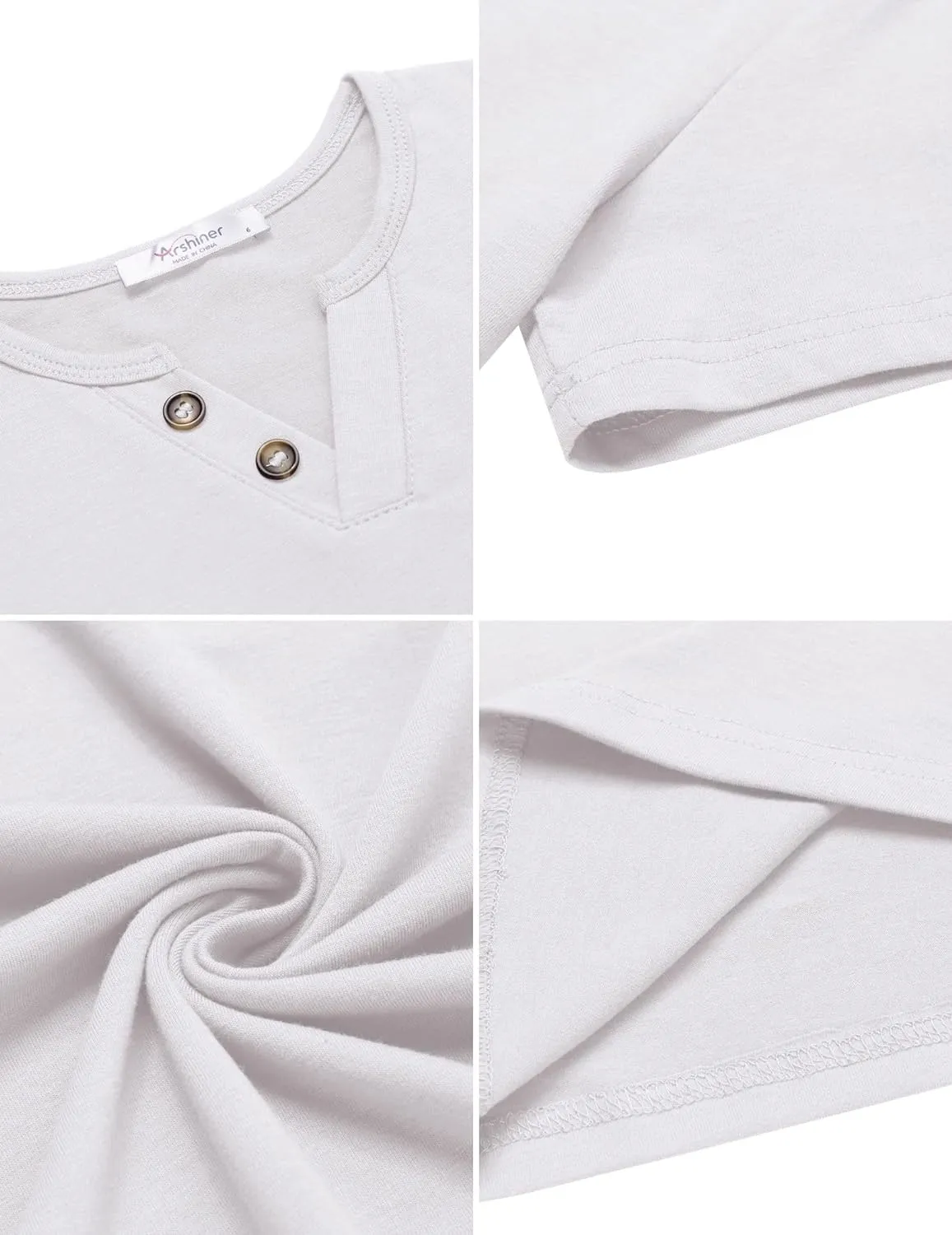 Arshiner Boy's Henley Shirt Soft Style T-Shirt with Multi Color