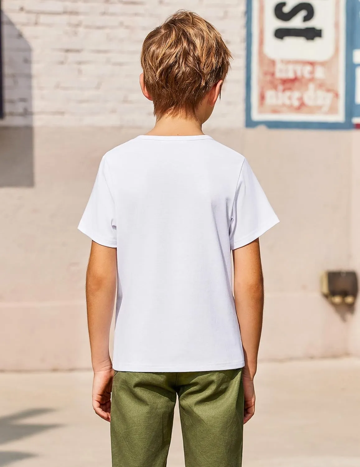Arshiner Boy's Henley Shirt Soft Style T-Shirt with Multi Color