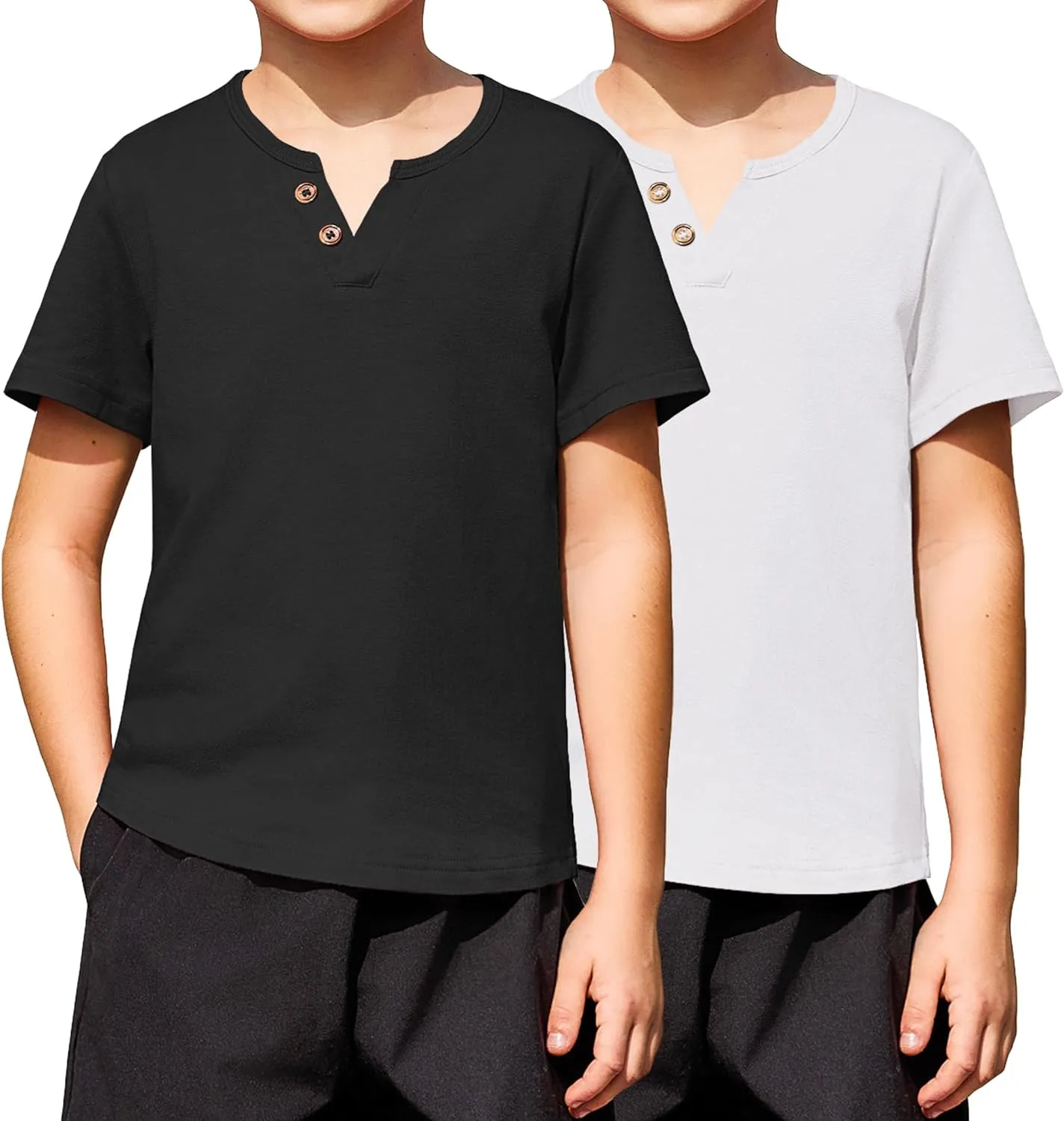 Arshiner Boy's Henley Shirt Soft Style T-Shirt with Multi Color