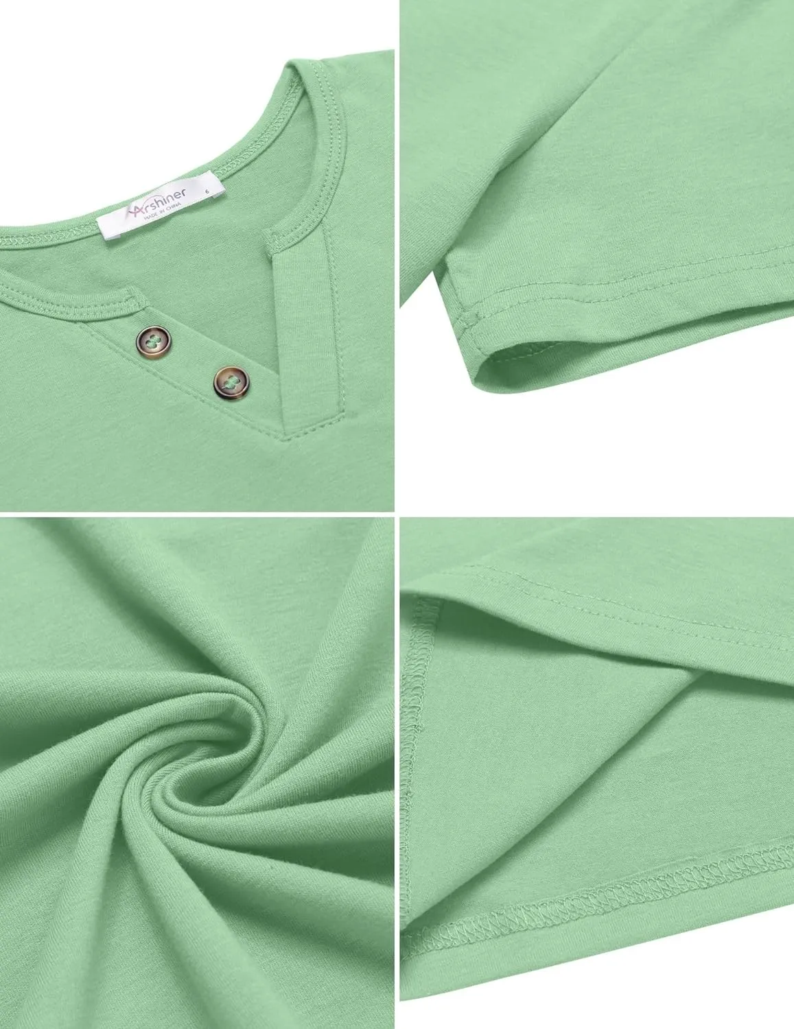 Arshiner Boy's Henley Shirt Soft Style T-Shirt with Multi Color
