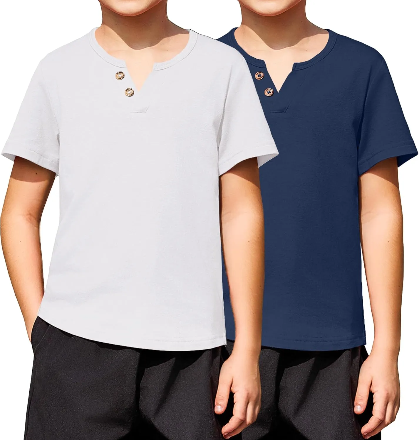 Arshiner Boy's Henley Shirt Soft Style T-Shirt with Multi Color