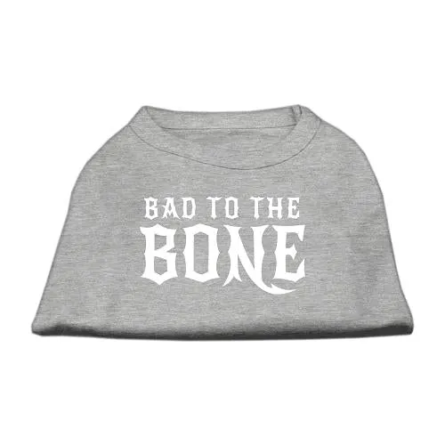 Bad to the Bone Dog Shirt Grey Lg (14)