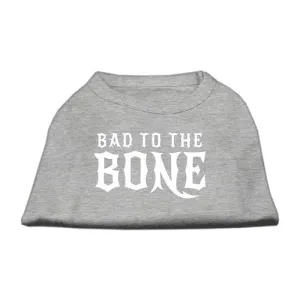 Bad to the Bone Dog Shirt Grey Lg (14)