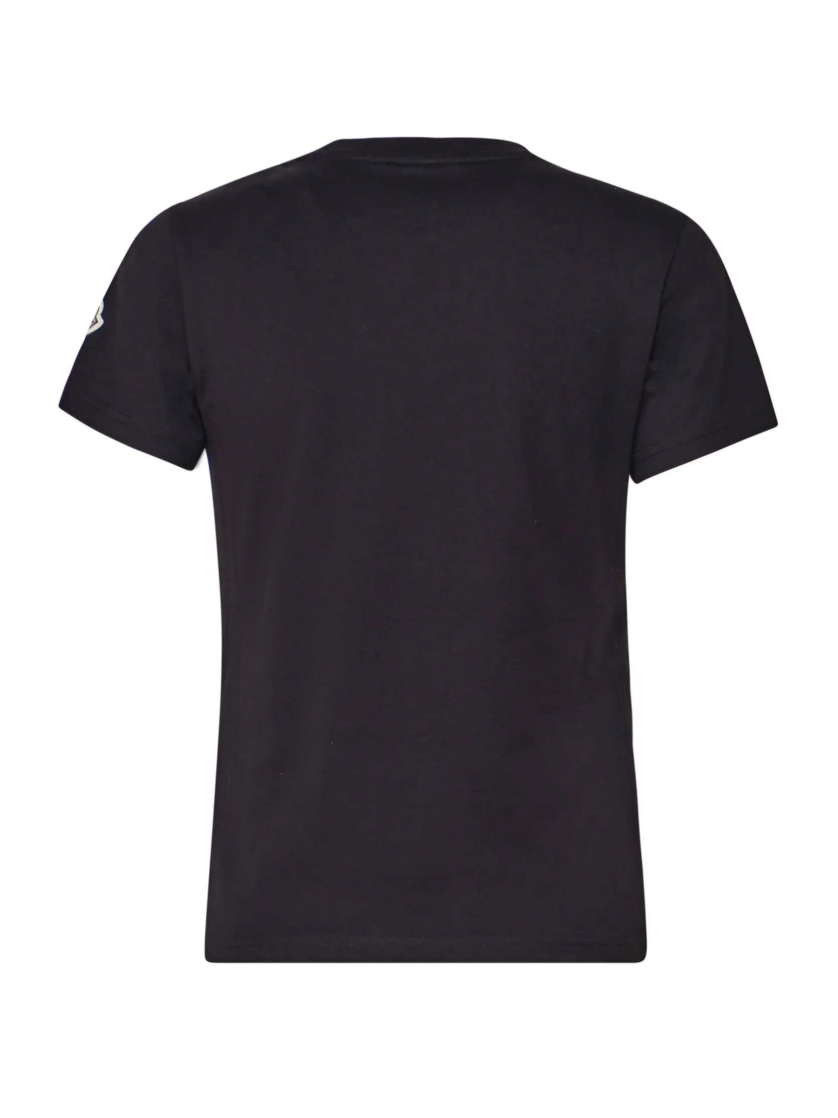 Black Beaded Logo T-shirt for Women