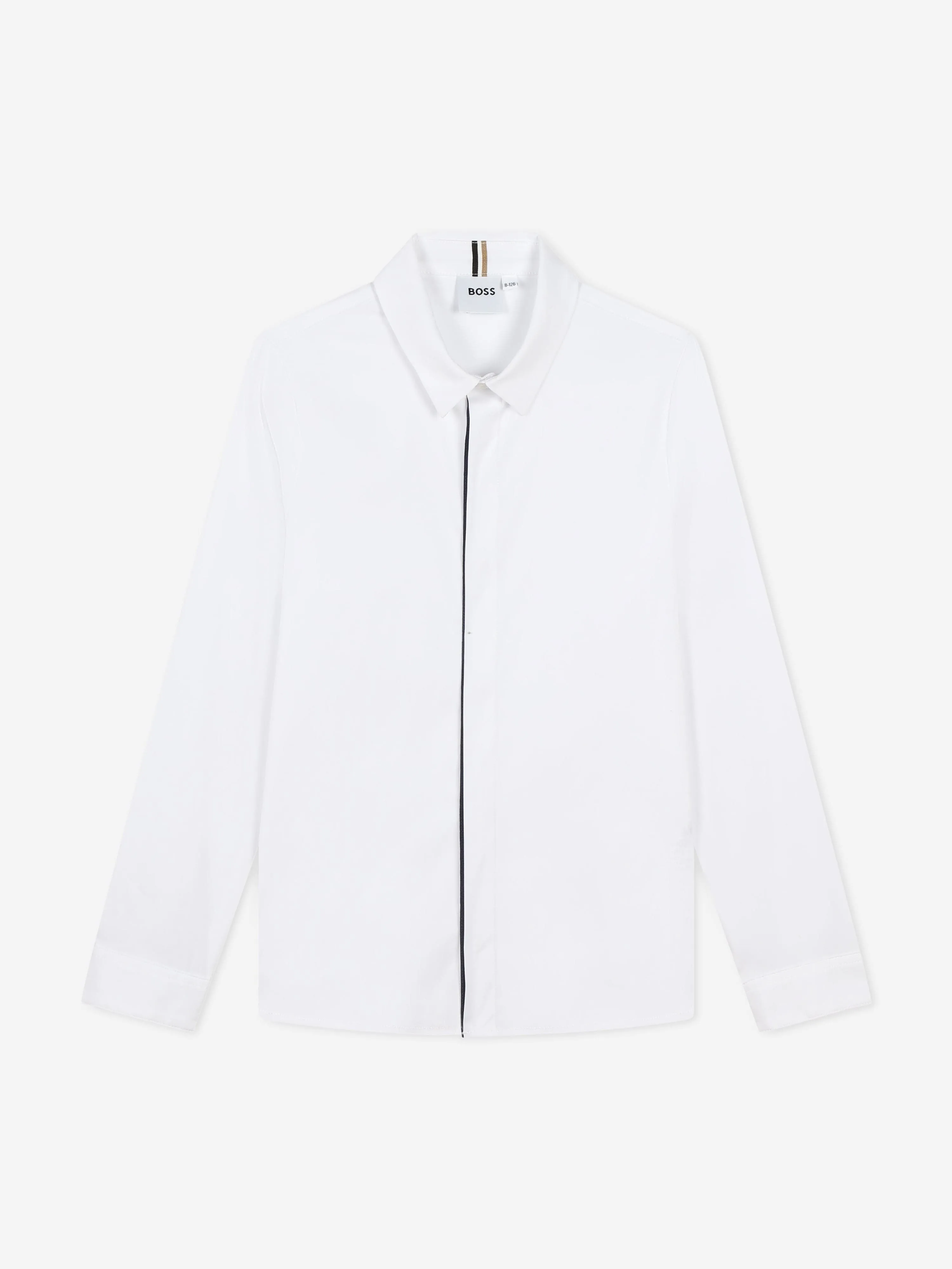 BOSS Boys Checked Shirt in White