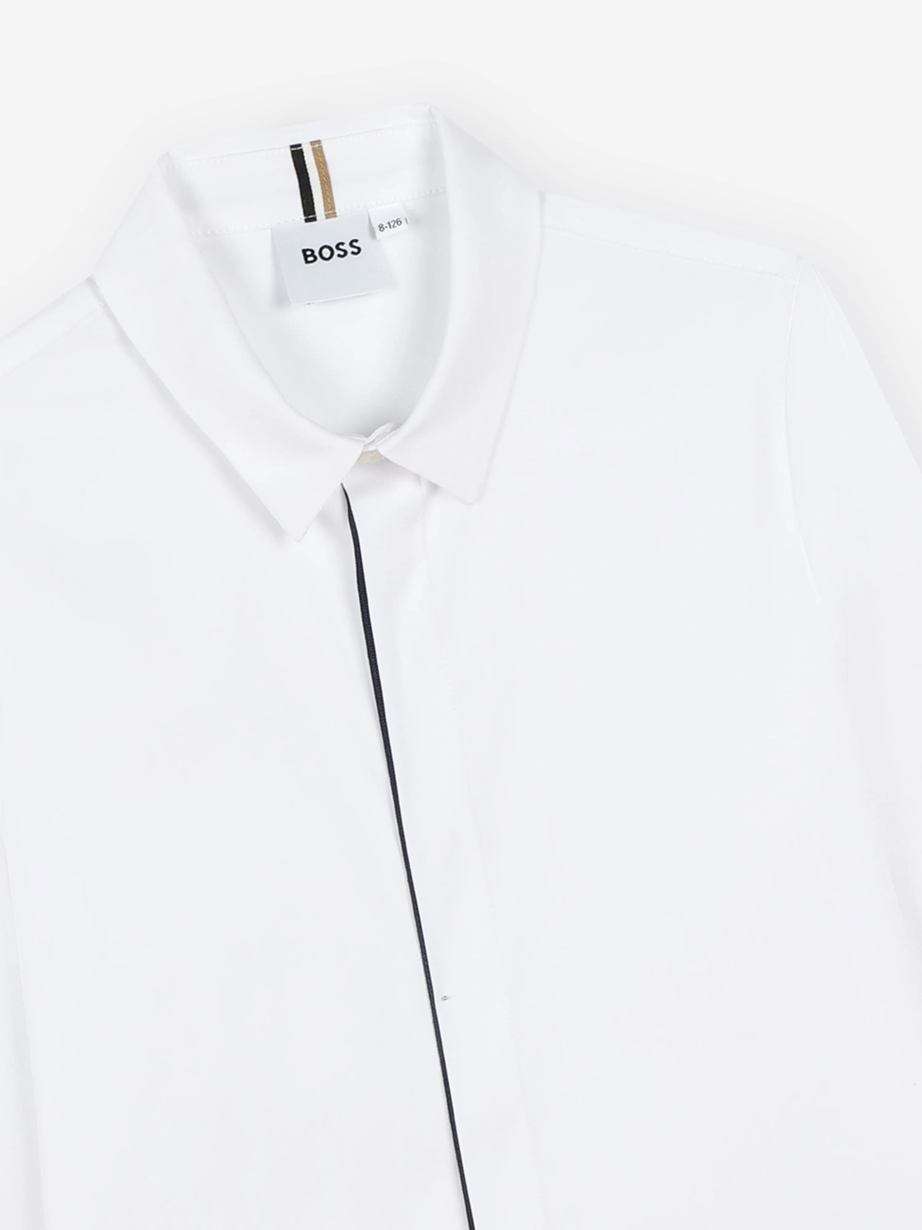 BOSS Boys Checked Shirt in White