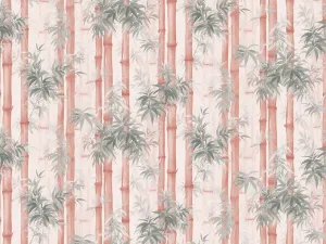 Brown Floral Digital Printed Cotton Linen Fabric (Wholesale)