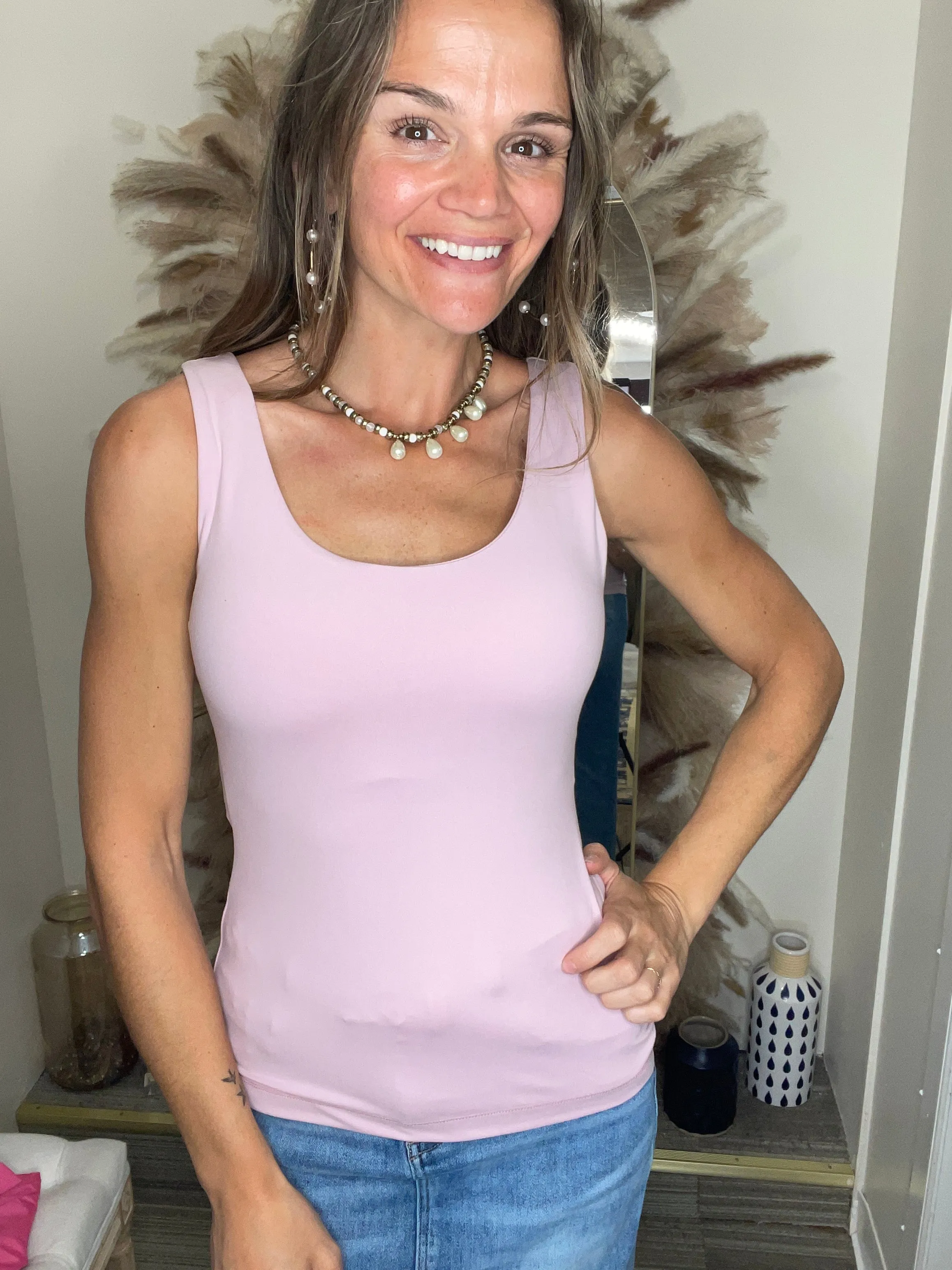 BUTTER SOFT TANK TOP MAUVE PEONY