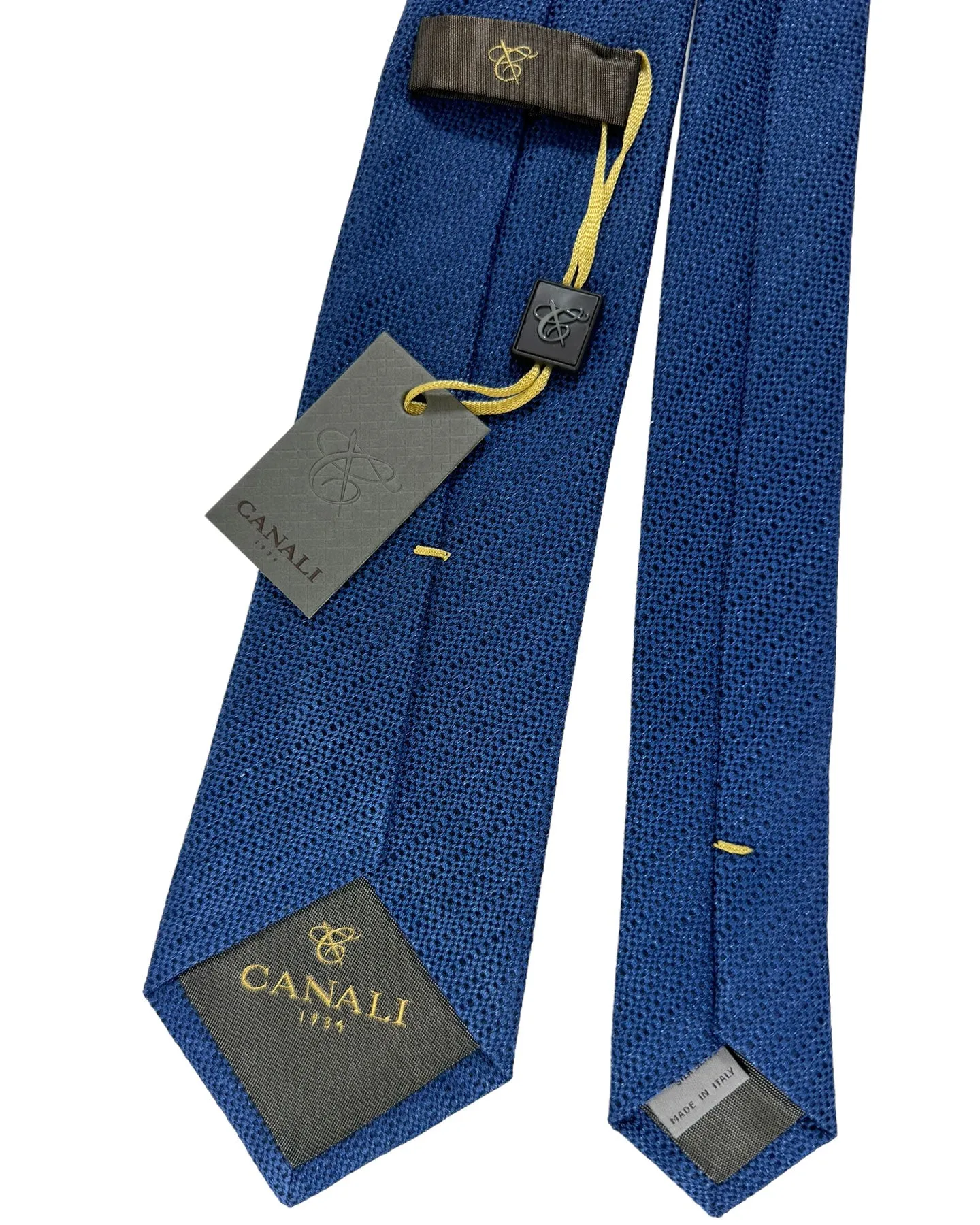 Canali Tie Dark Blue Micro Pattern - Hand Made In Italy