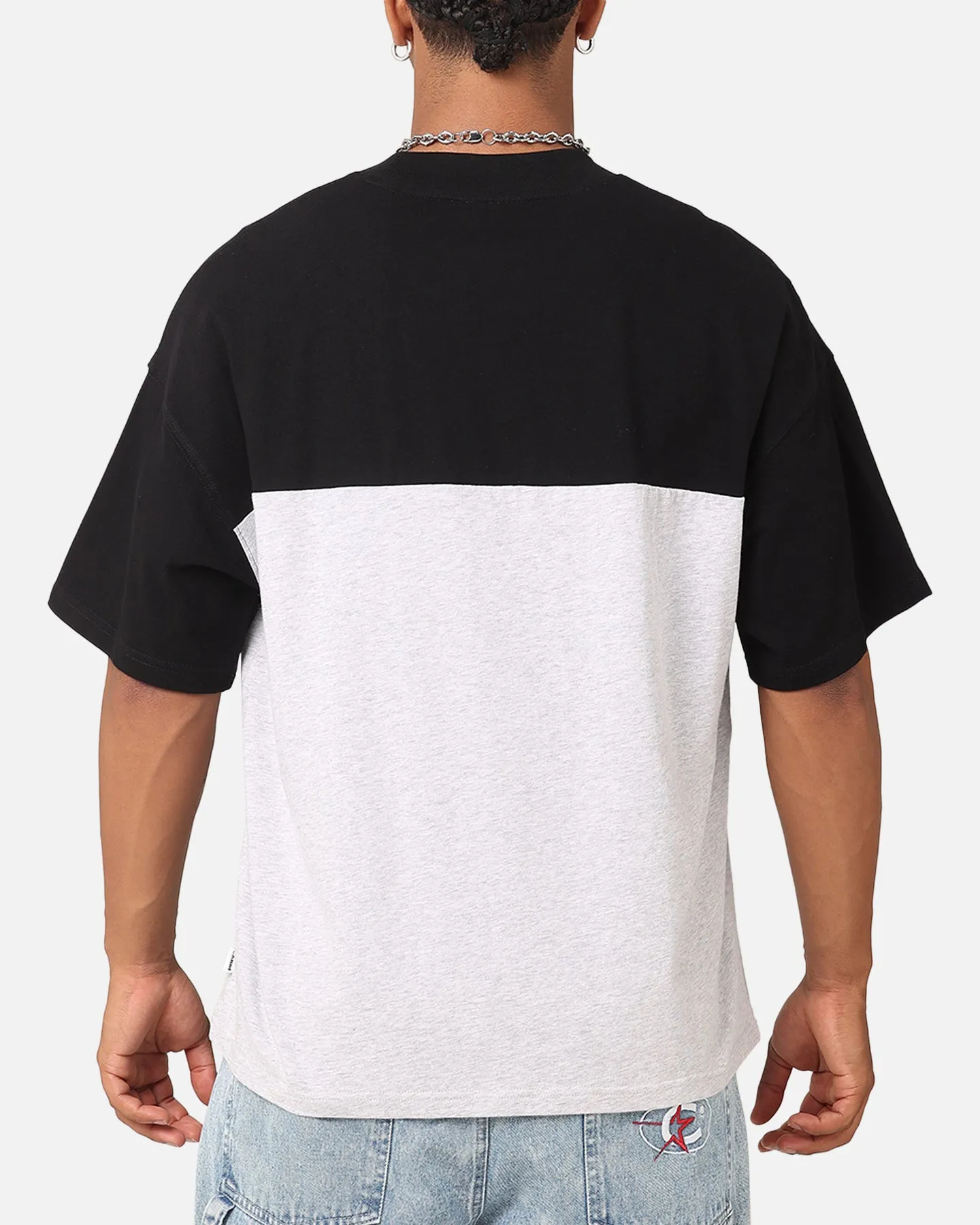 Carre Floral Oversized T-Shirt Black/Grey Marl