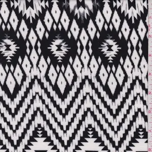 Coal/White Southwest Print Jersey Knit Fabric