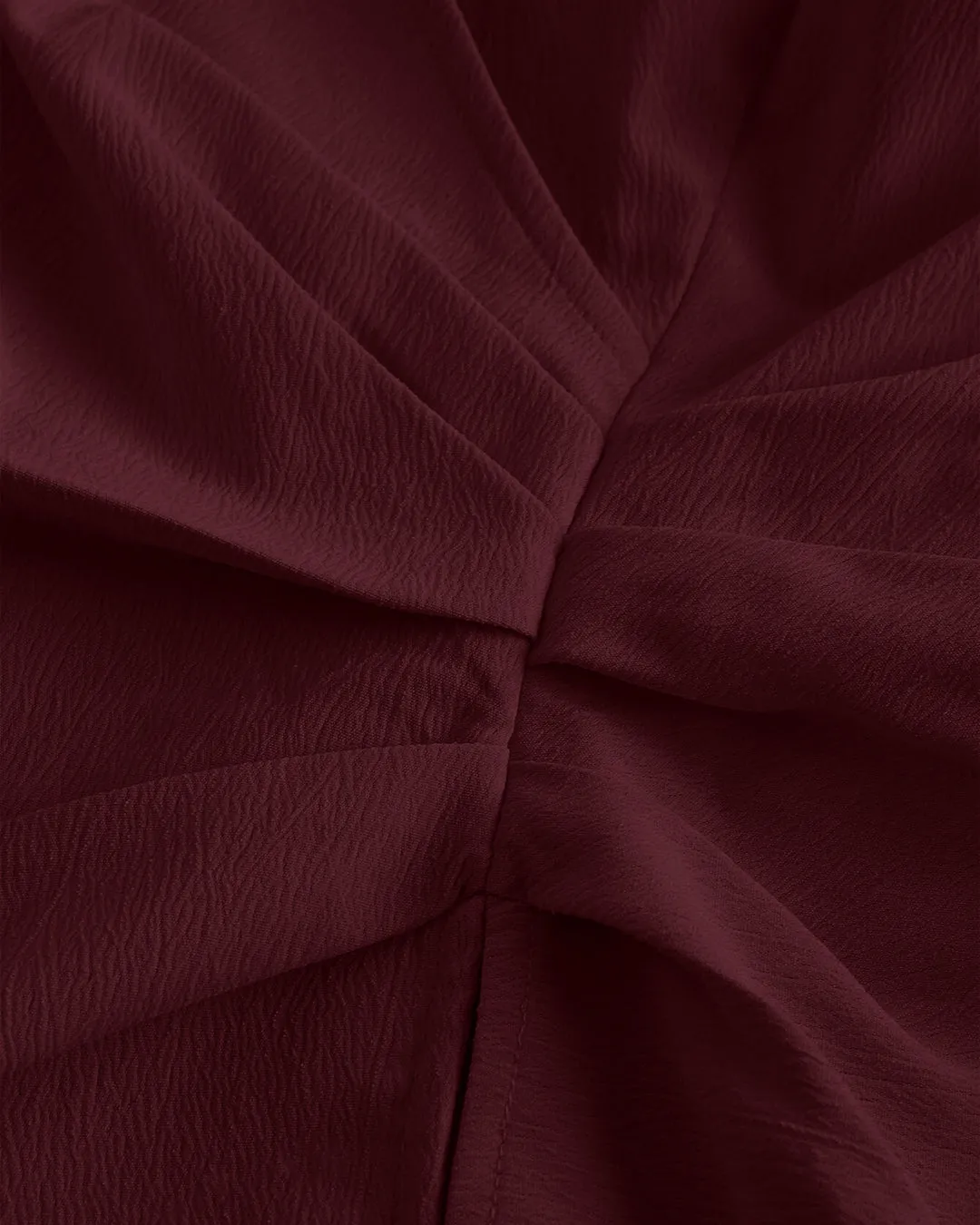 Combo : V Neck Top Wrap Front With Lantern Sleeve in Cherry Red & Herbal