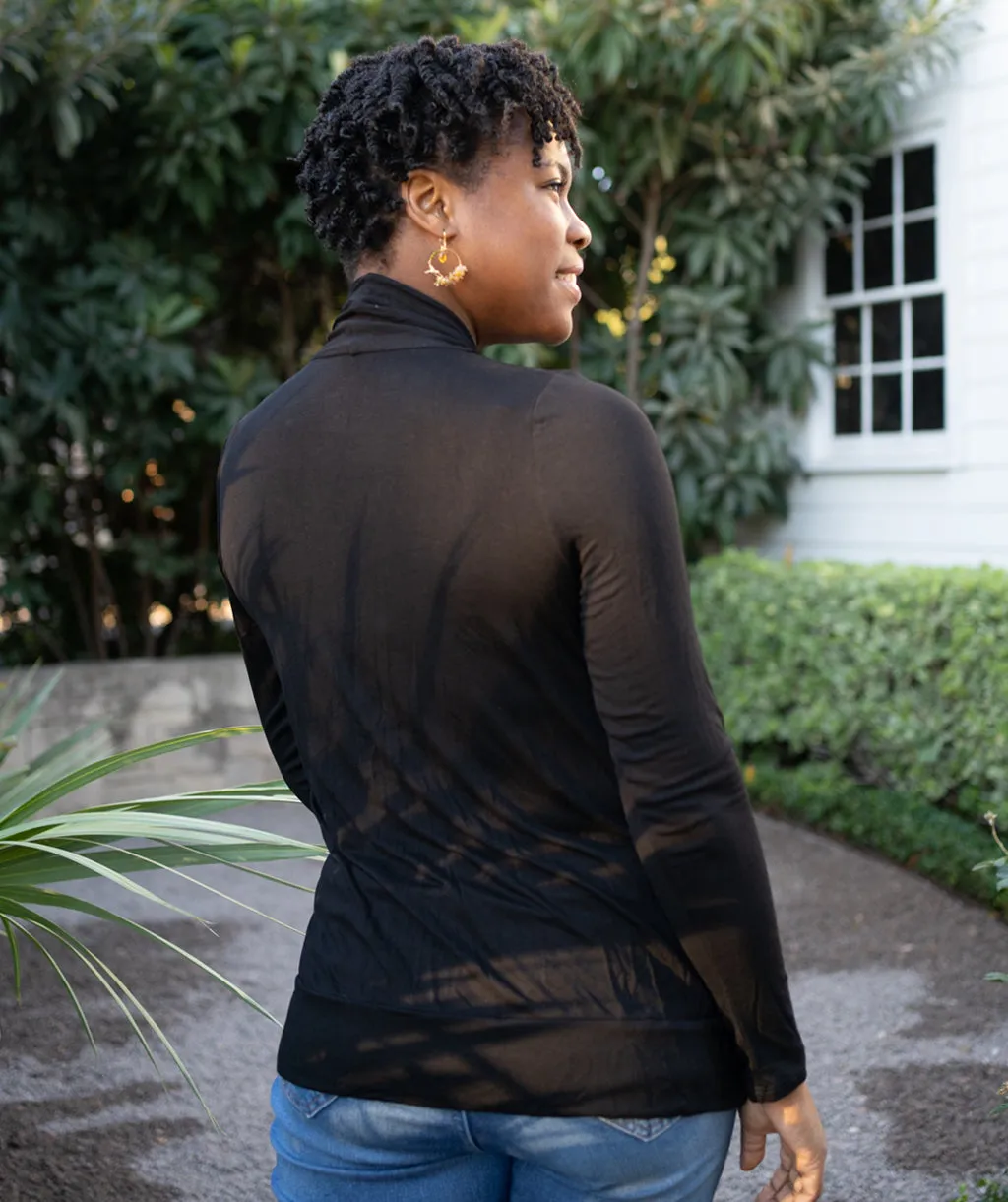 COMFORT cowl top in Black