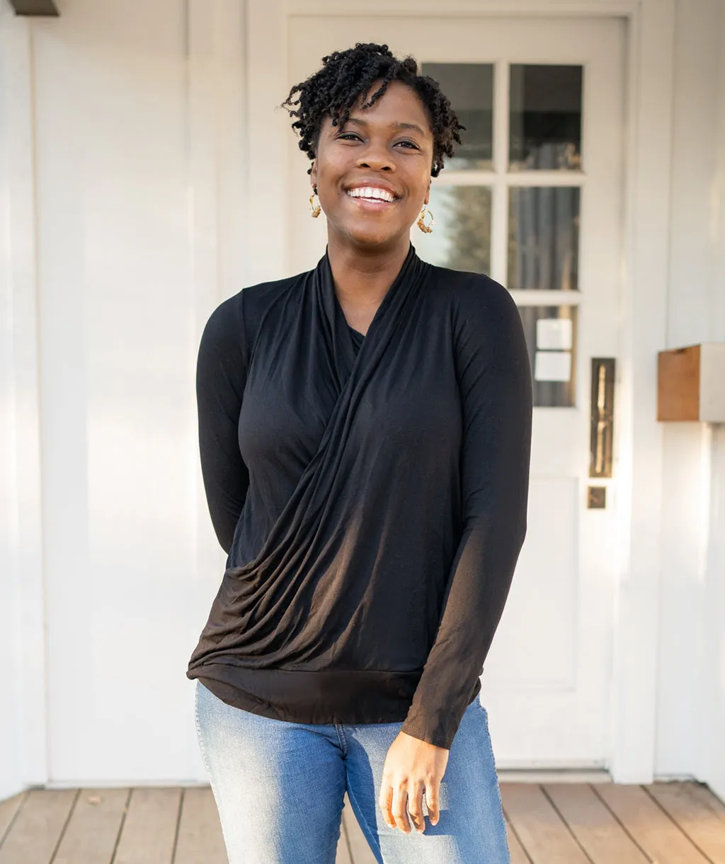 COMFORT cowl top in Black