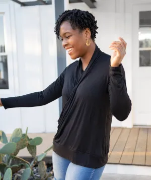 COMFORT cowl top in Black