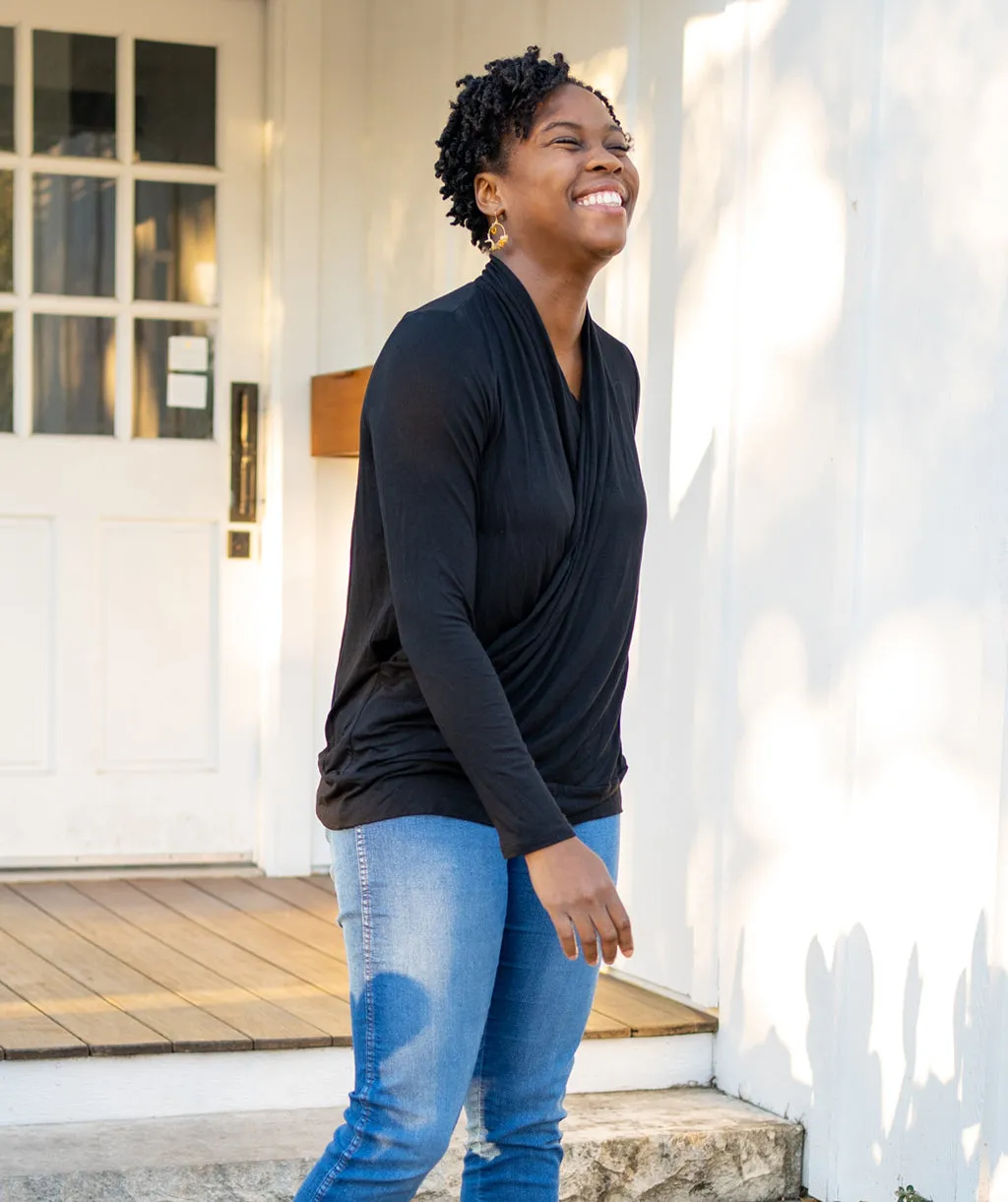 COMFORT cowl top in Black