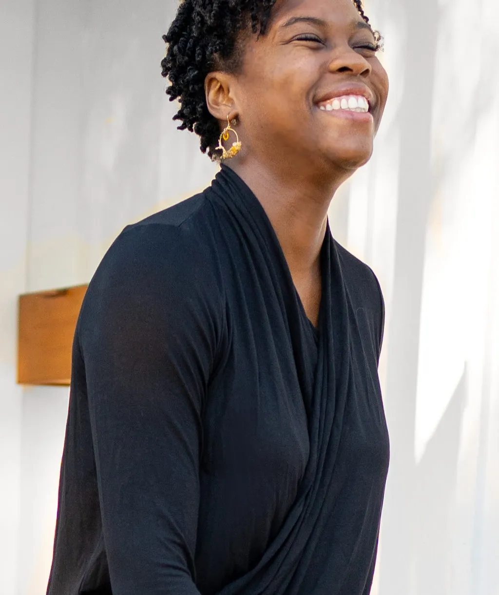 COMFORT cowl top in Black
