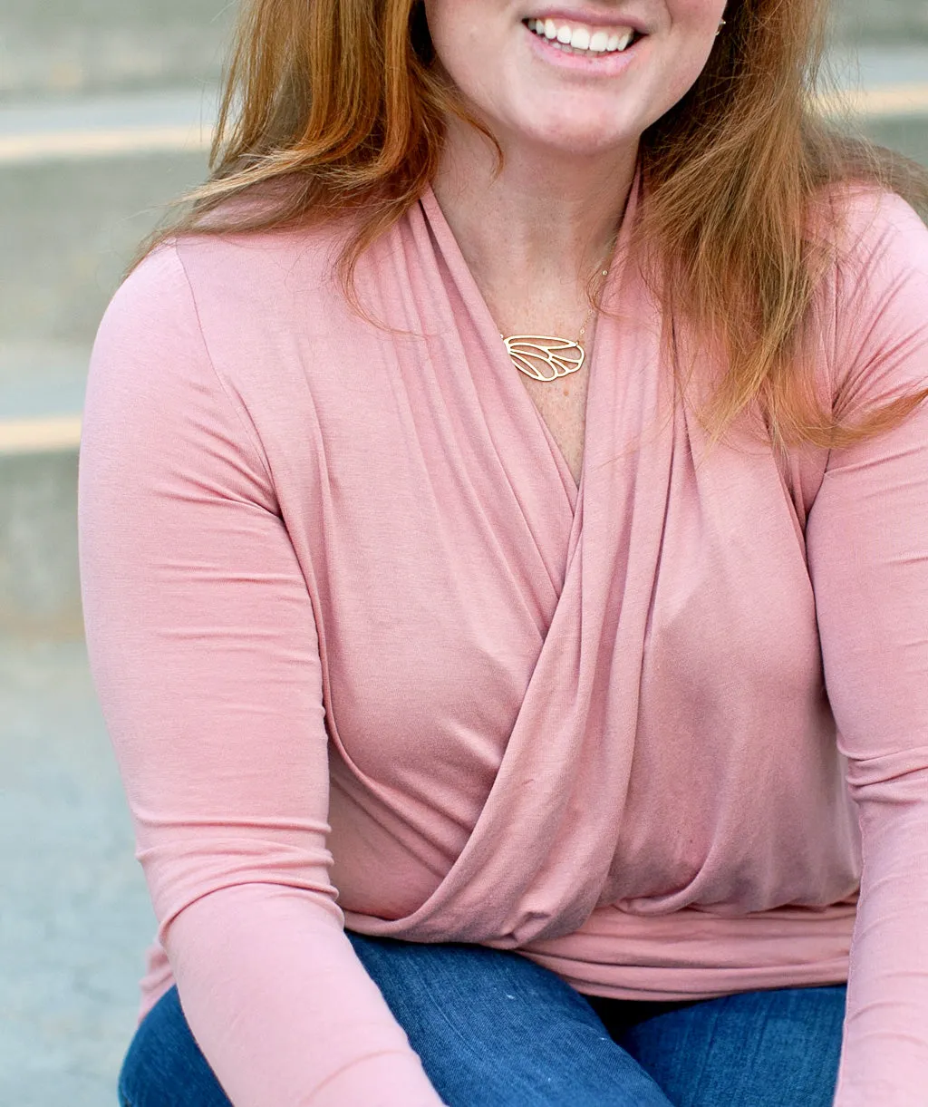 COMFORT cowl top in Rose Petal