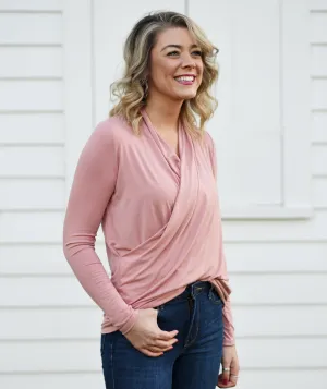 COMFORT cowl top in Rose Petal
