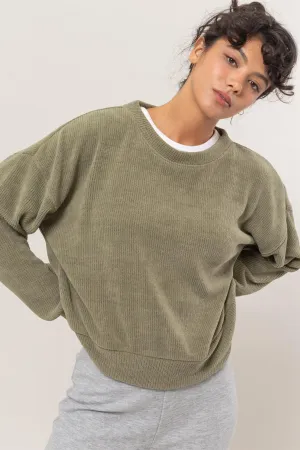 DZ24E498-Crew Neck Soft Sweatshirt