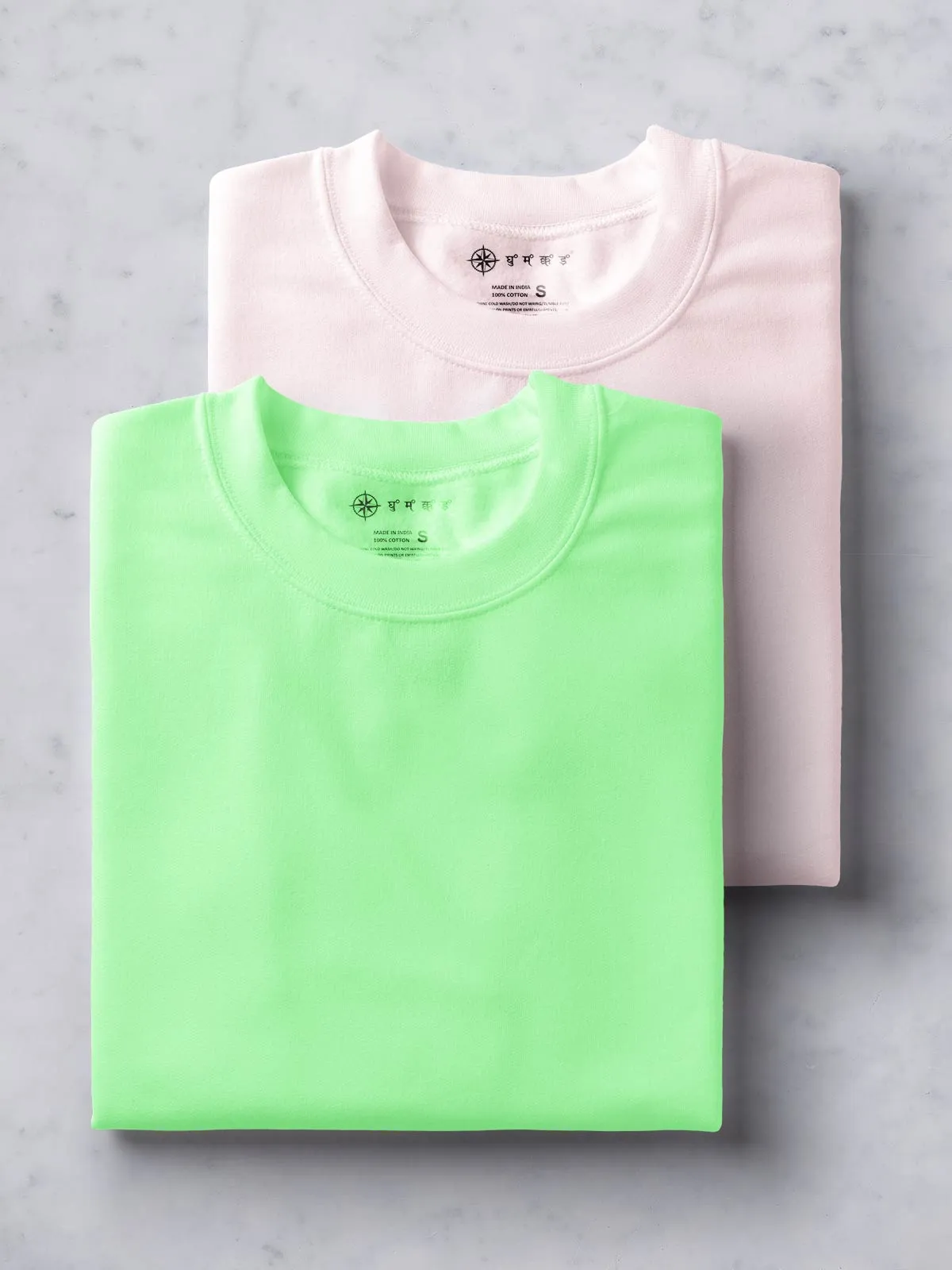 Electric Mint & Soft Pink T shirt Combo