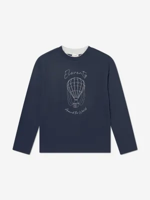 Eleventy Boys Long Sleeve T-Shirt in Navy