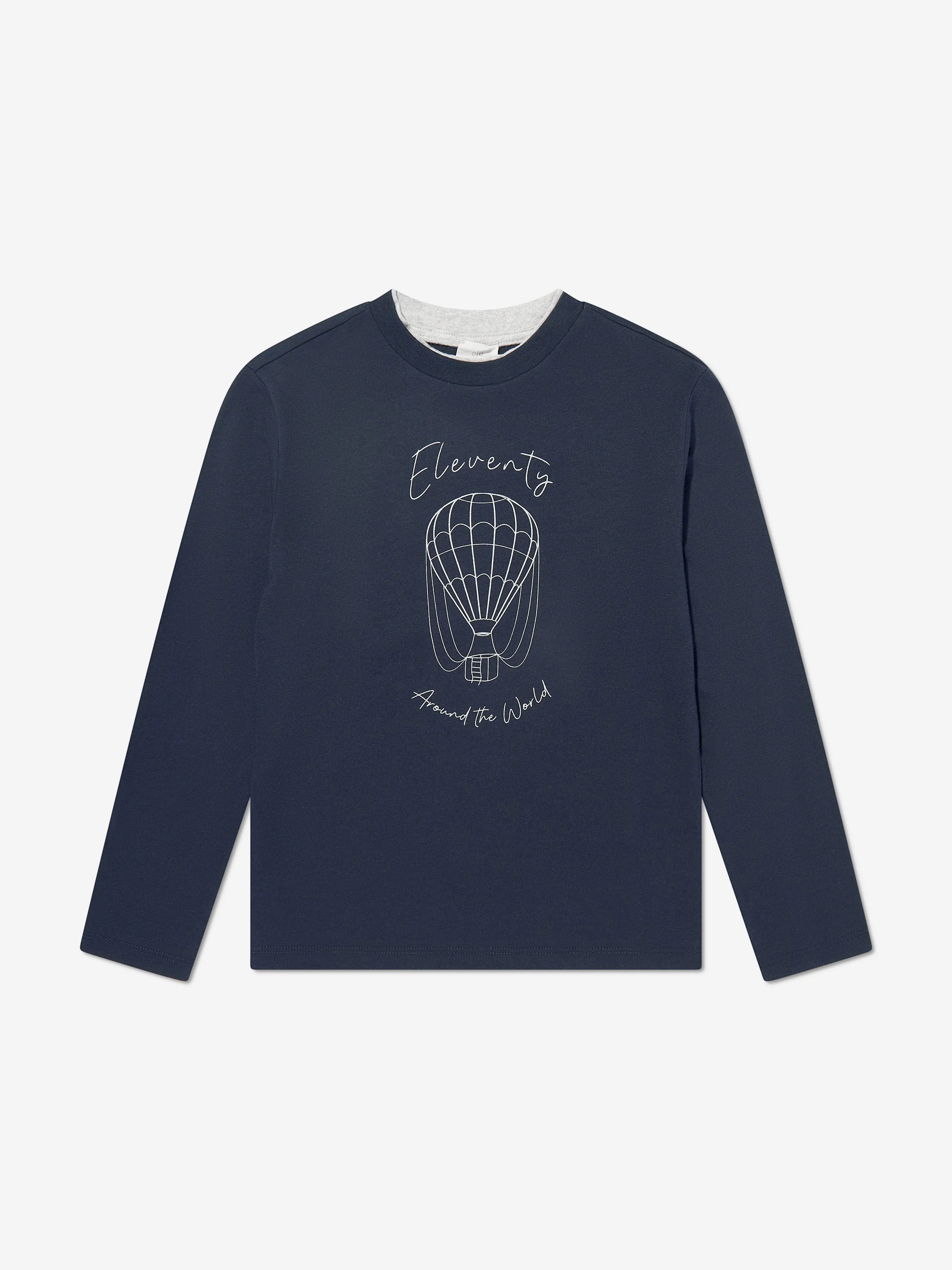 Eleventy Boys Long Sleeve T-Shirt in Navy