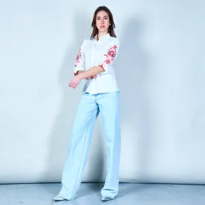 Embroidered button-down shirt wholesale