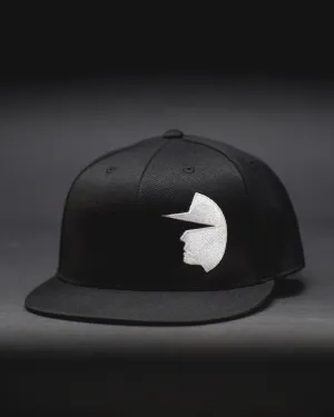 Face of Trust No One Structured Flat Bill Flexfit Hat - Black