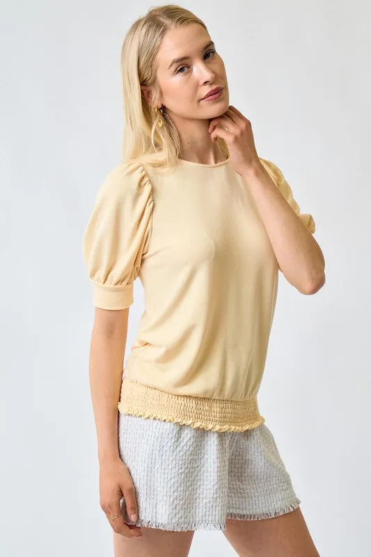 Finley Woven Top - Butter Yellow