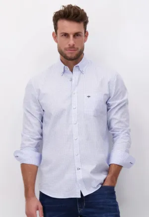 Fynch Hatton - Oxford Shirt, Check, Blue