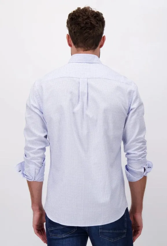 Fynch Hatton - Oxford Shirt, Check, Blue
