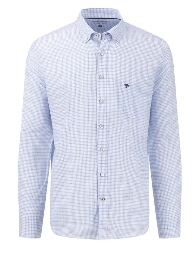 Fynch Hatton - Oxford Shirt, Check, Blue