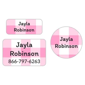 Gingham Clothing Labels Pack
