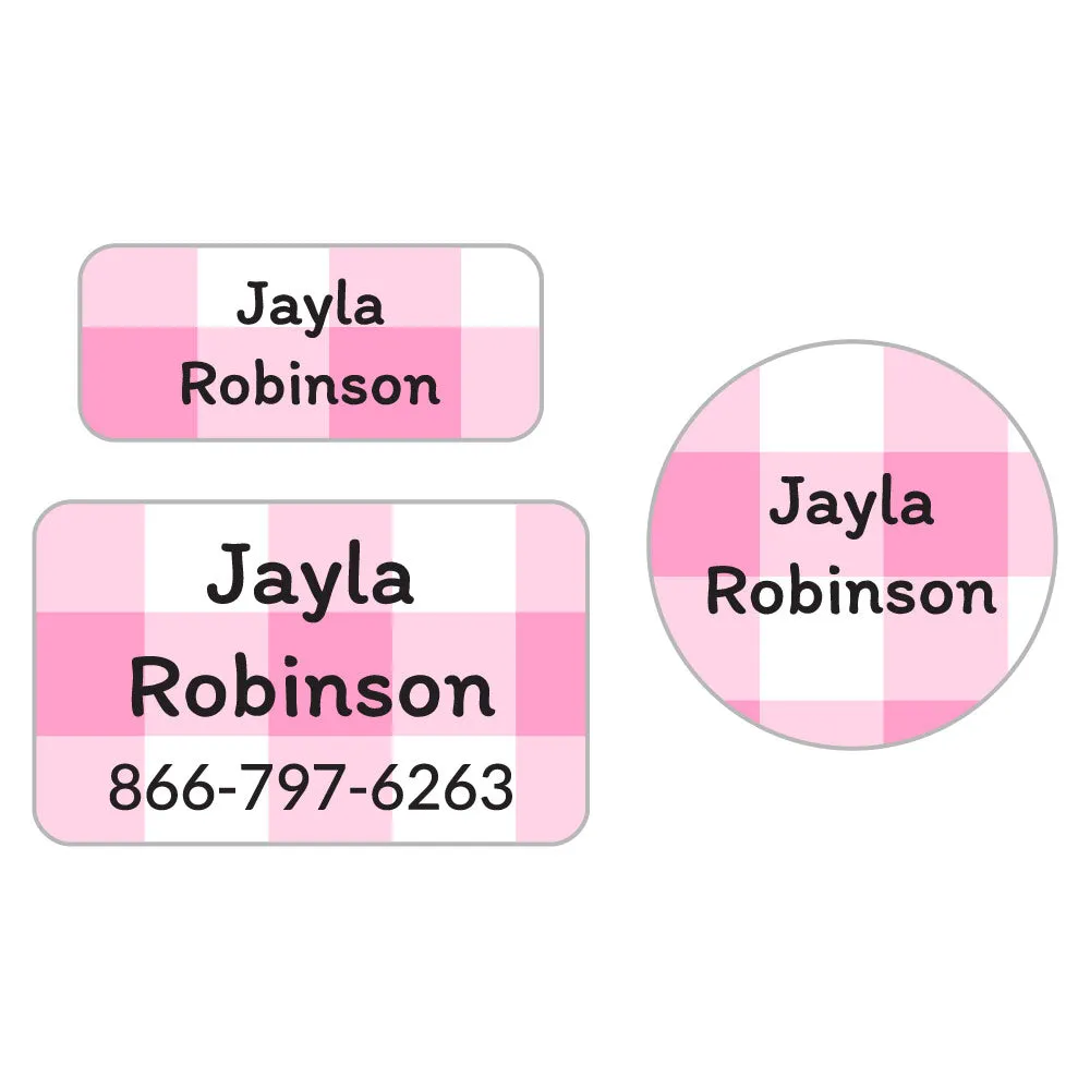Gingham Clothing Labels Pack